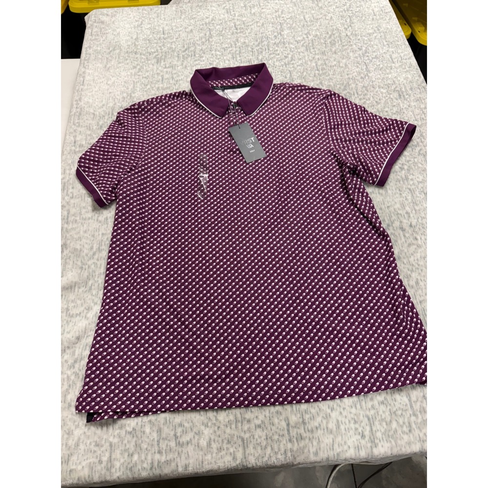 VRST Mens Golf Polo Shirt‎ XL Geometric Print Moisture Wicking